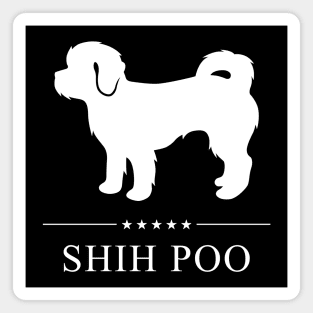 Shih Poo Dog White Silhouette Magnet